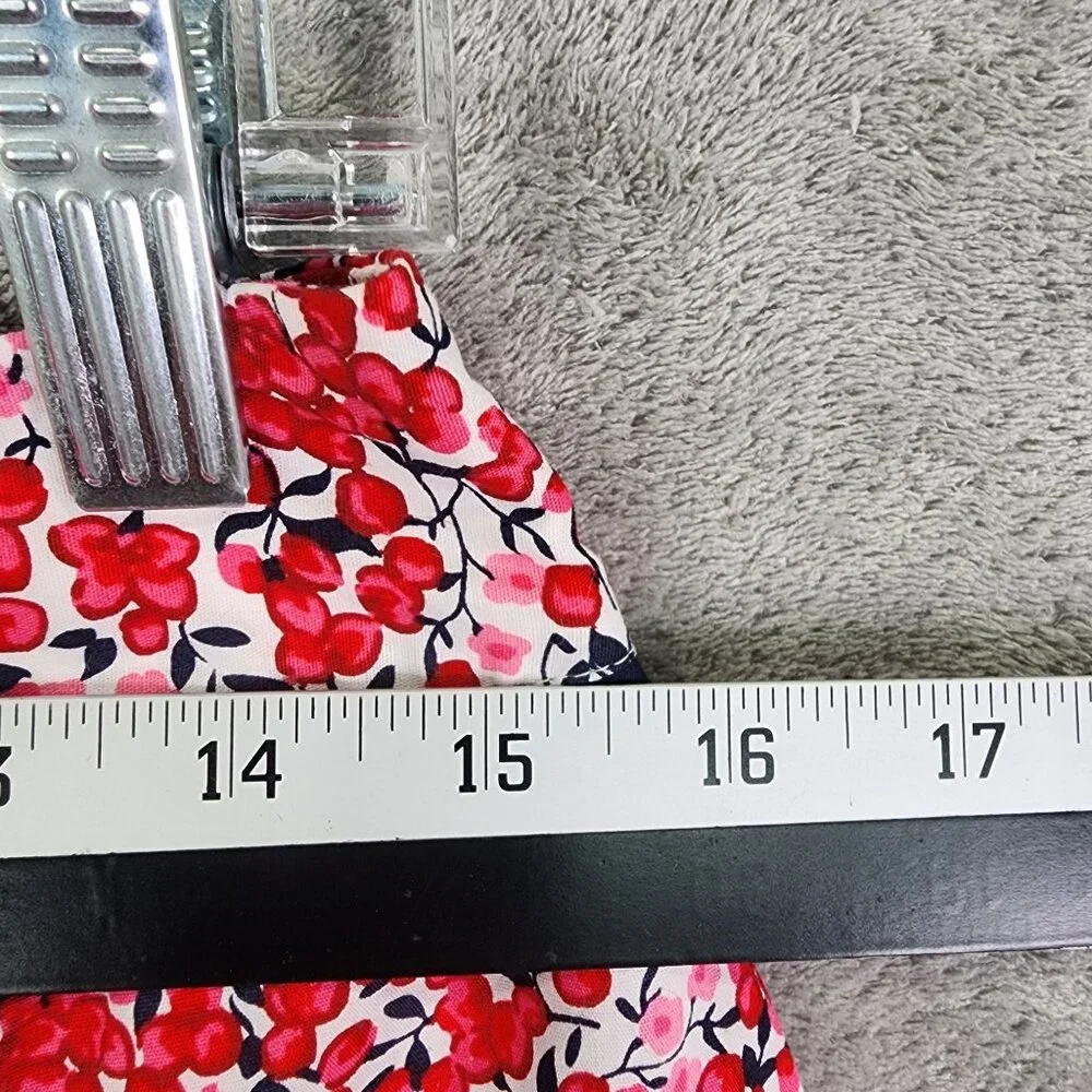 Womens Christopher & Banks Red & White Cherry Print Lined Skirt Side Zip Size 8